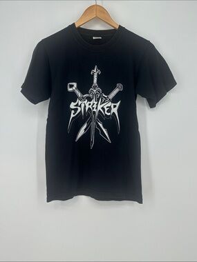 Striker Sword Logo Heavy Metal Band Graphic Tee - Black Size Small